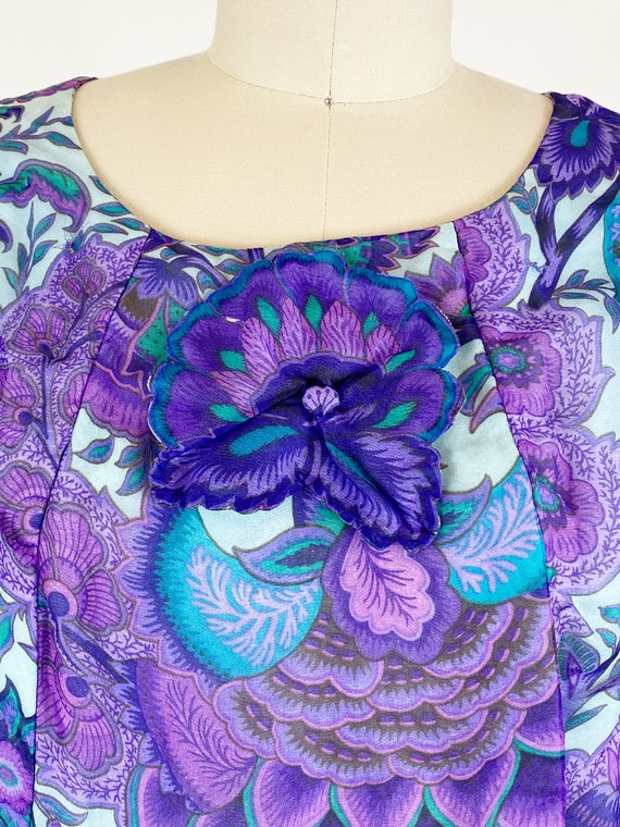 1960s Floral Paisley Dress / Shift Dress / Mod Dr… - image 4