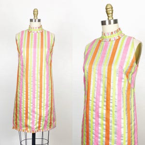 1960s Dress - Metallic Dress - Lamè Dress - Mod Dress - Size Small - Medium