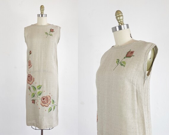 1960s Shift Dress - Floral Shift Dress - Lawn Dres