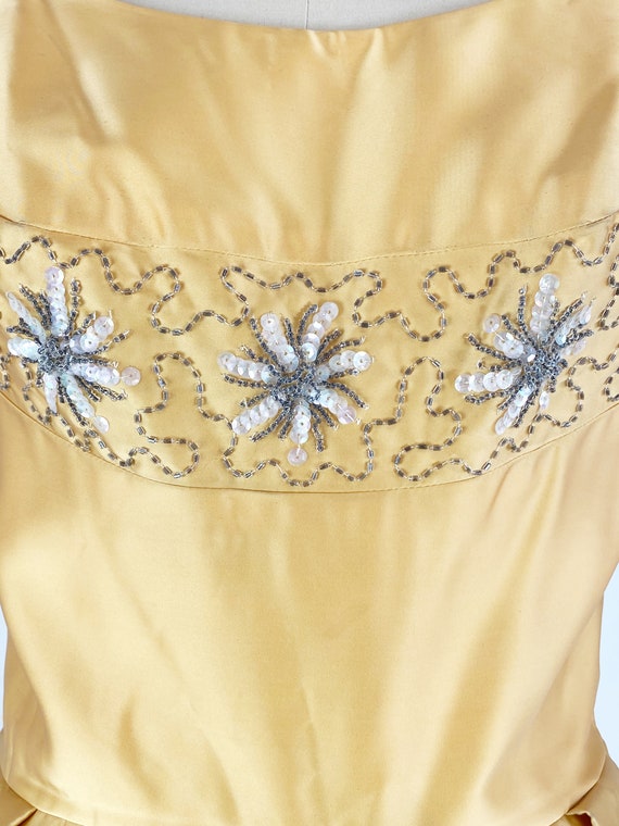 1950s Prom Dress - Cocktail Dress - Tangerine Sil… - image 3