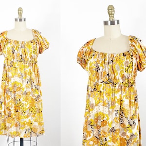 1960s Mini Dress - 1960s Floral Dress - 1960s Mod Dress - Size Medium