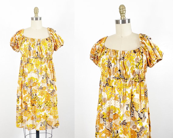 1960s Mini Dress - 1960s Floral Dress - 1960s Mod Dre… - Gem