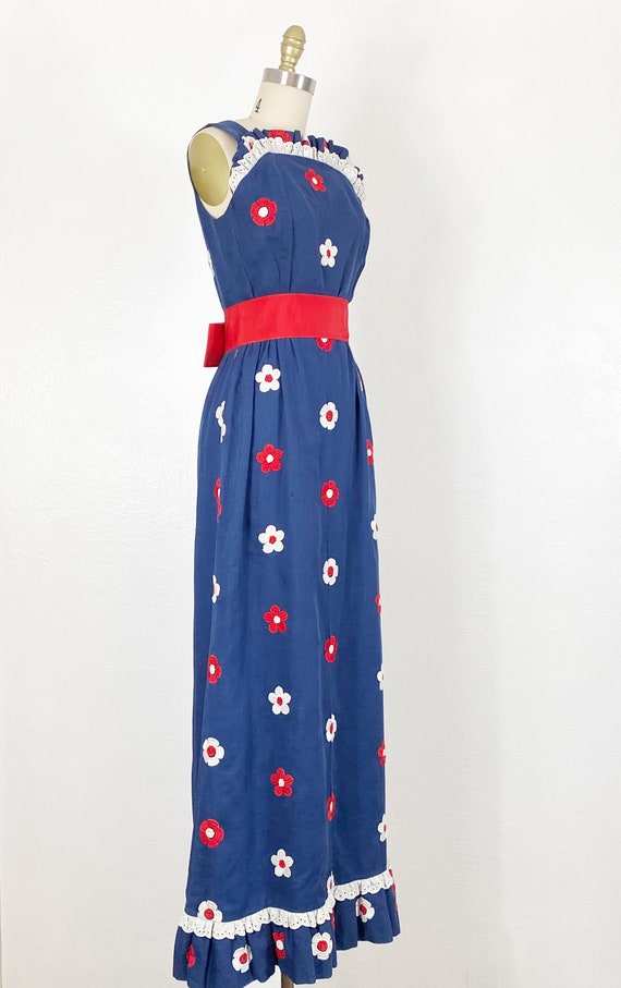 1960s Maxi Dress - 1960s Floral Dress - 1960s Cot… - image 5