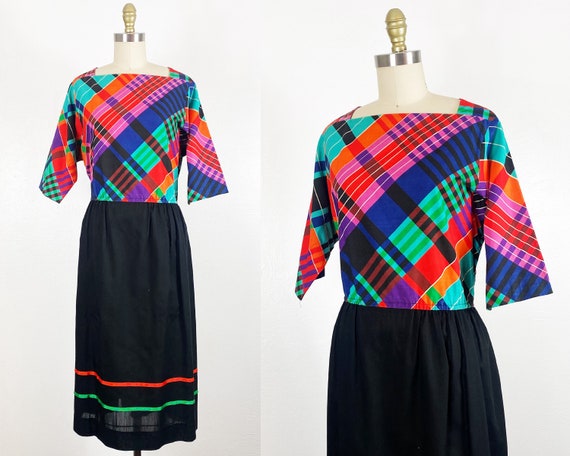 1960s Dress - 1960s Day Dress - 1960s Plaid Dress 