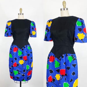 1980s Dress - 1980s Lawrence Dress - Party Dress - Size Medium