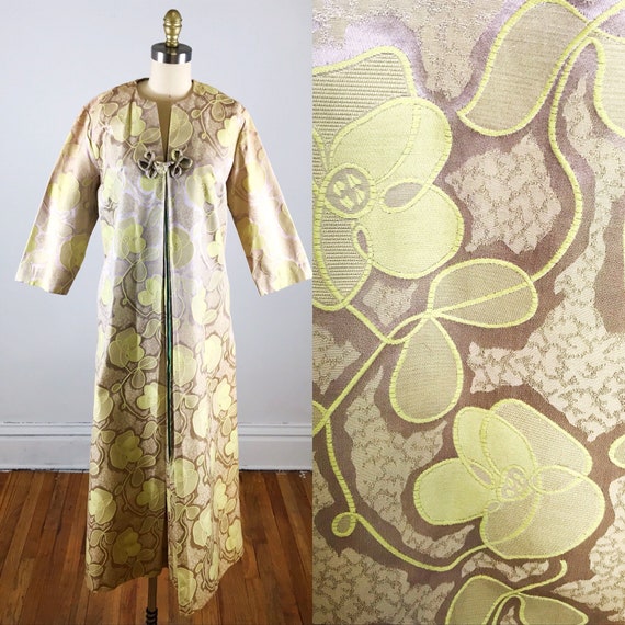1960s house dress // gold floral fifth avenue hous