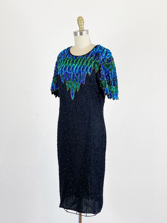 1980s Sequin Dress - 80s Party Dress - 1980s Bead… - image 4