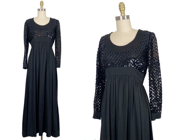 1970s Gown - 1970s Disco Gown - 1970s Sequin Gown 