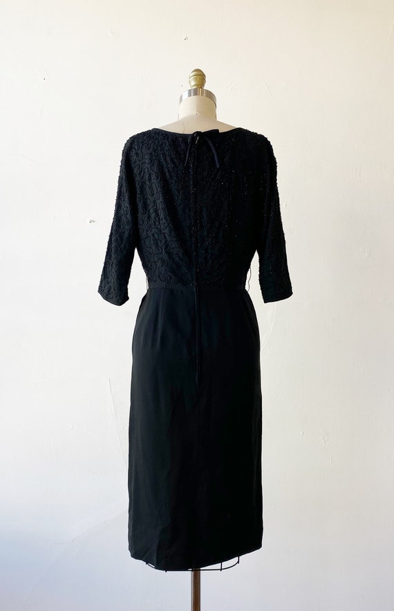 1950s Dress - 1950s Party Dress - 1950s Black Dre… - image 5