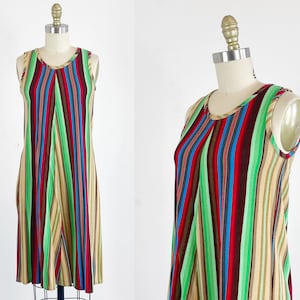 Jaren 1960 Scooter Dress - Gestreepte jurk - jaren &#39;60 Shift Dress - Size Medium