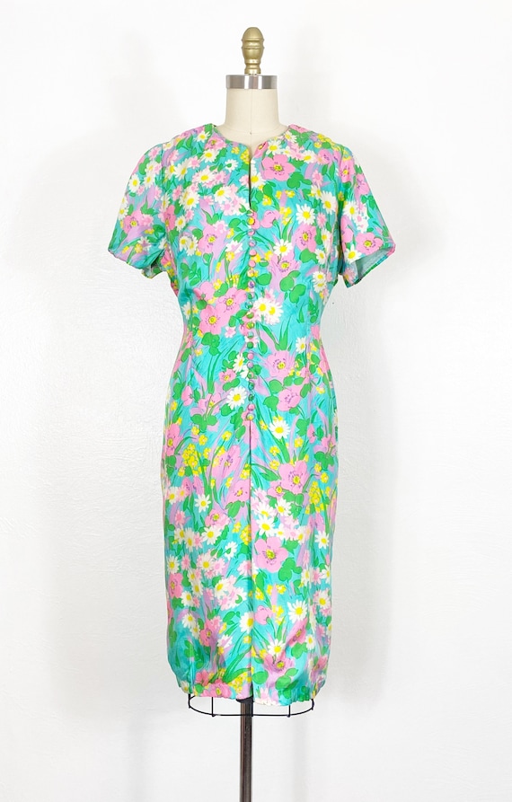 1960s Floral Dress - 1960s Mod Dress - 1960s Dres… - image 2