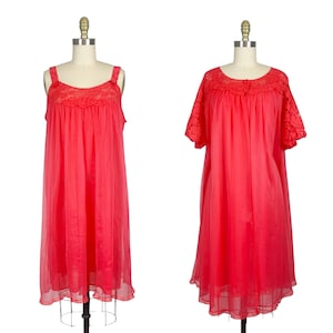 1960s Peignoir Set - Vintage Nightgown - Lingerie- Size Medium - Large