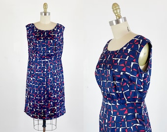 1960er Jahre Kleid / Shift Kleid / Mod Kleid / Größe Medium - groß