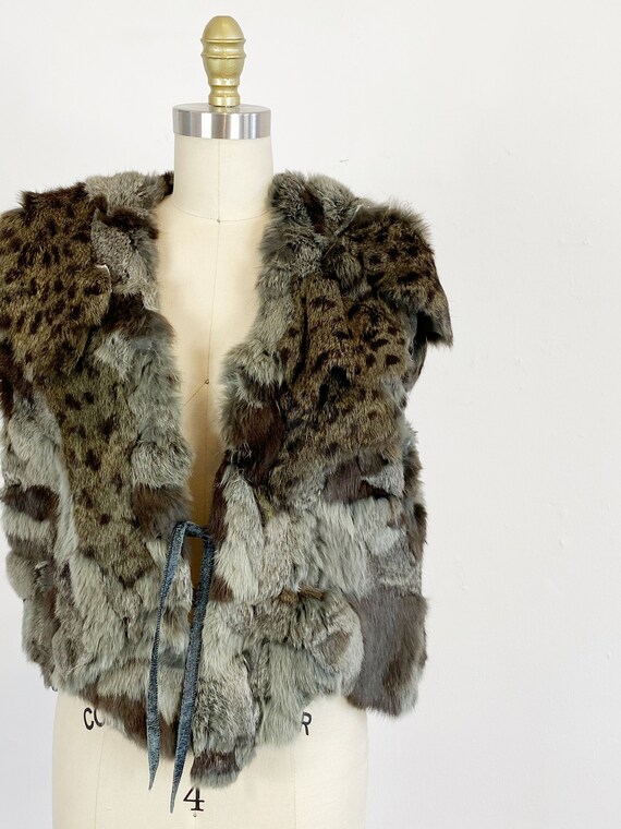 1970s Rabbit Fur Vest - Patchwork Fur Vest - Hipp… - image 3