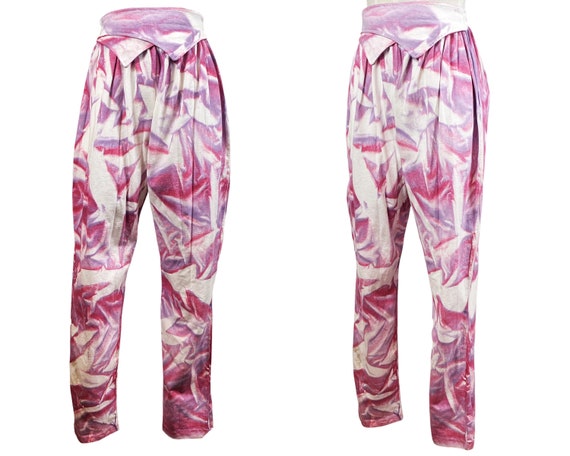 1980s Harem Pants - 1980s Tie Dye Pants - Size Me… - image 1