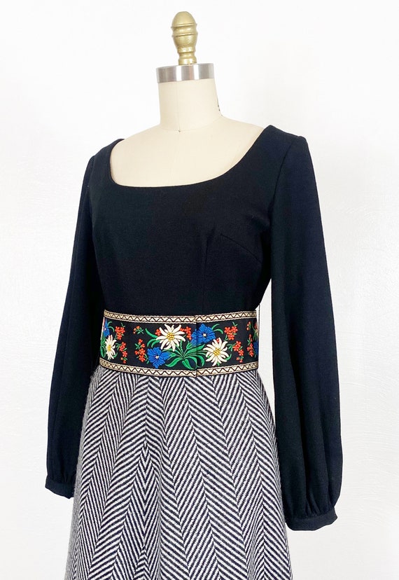 1960s Maxi Dress - 1960s Chevron Dress - 1960s Da… - image 7