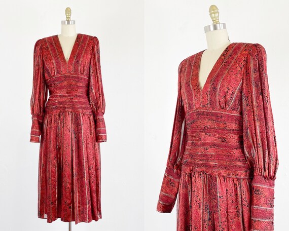 1980s Morton Myles Dress - Silk Cocktail Dress - R