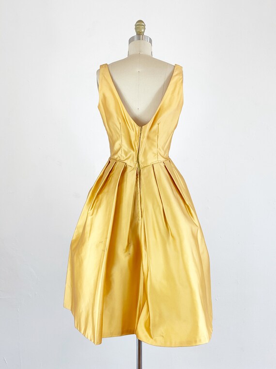 1950s Prom Dress - Cocktail Dress - Tangerine Sil… - image 8