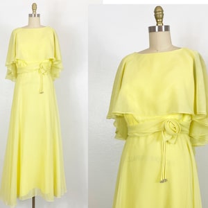 1960s Gown - 1960s Chiffon Gown - 1960s Formal Dress - Size Large