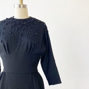 1960s Black Dress 1960s Cocktail Dress 1960s Wool Dress Size Small image 6