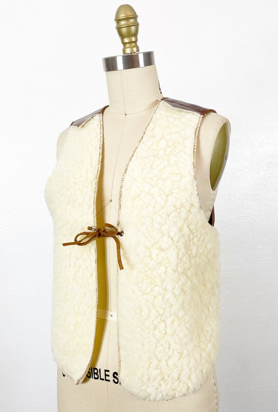 1960s Faux Fur Vest - Faux Shearling Vest - 1960s… - image 7
