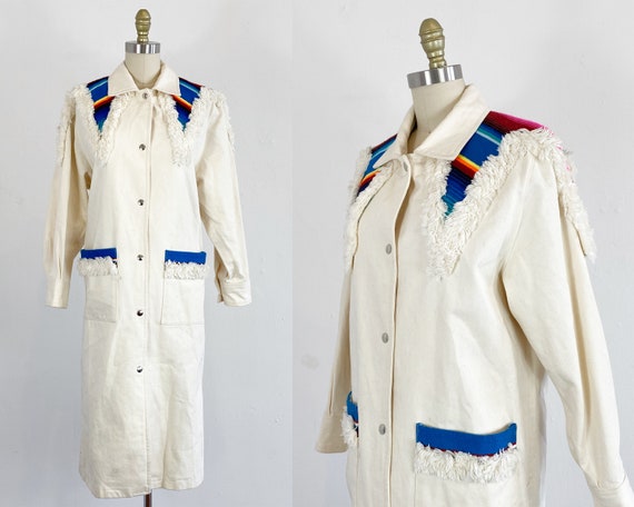 1980s Southwestern Coat - Southwest Blanket Coat -