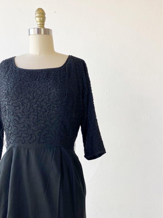 1950s Dress - 1950s Party Dress - 1950s Black Dre… - image 3