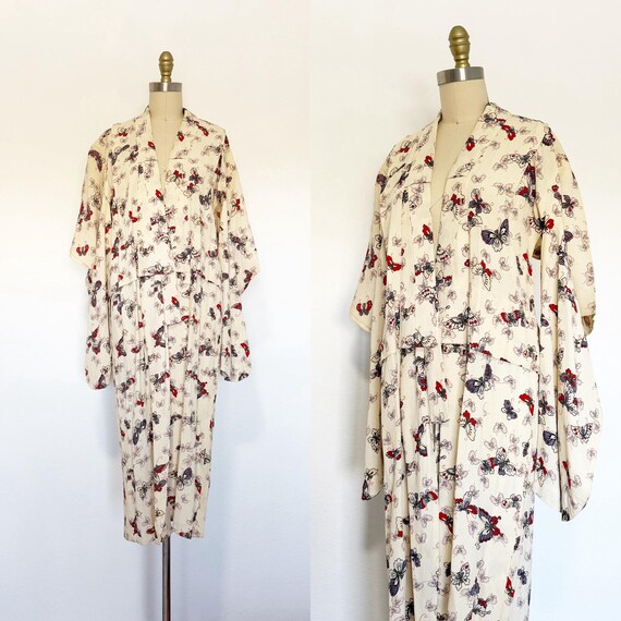 Vintage Japanese Kimono - Vintage Kimono - Butterfly Kimono - Unisex Kimono