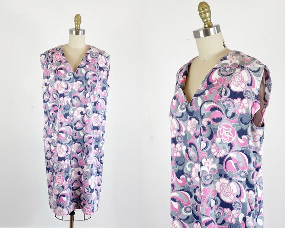 1960s Floral Dress / Mod Dress / 60s Shift Dress … - image 1