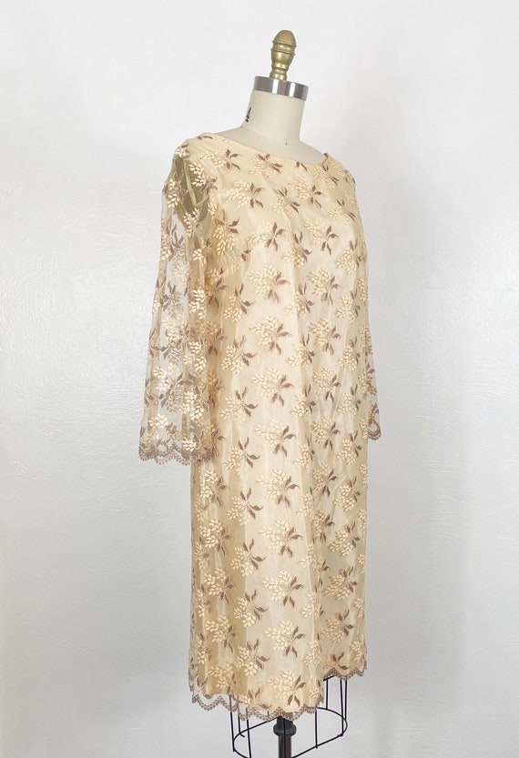 1960s Lace Dress - 1960s Floral Lace Dress - 1960… - image 4