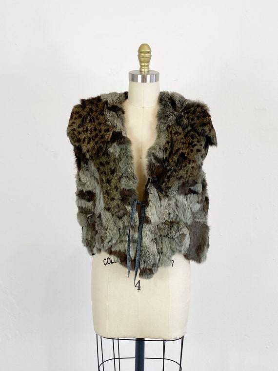 1970s Rabbit Fur Vest - Patchwork Fur Vest - Hipp… - image 2