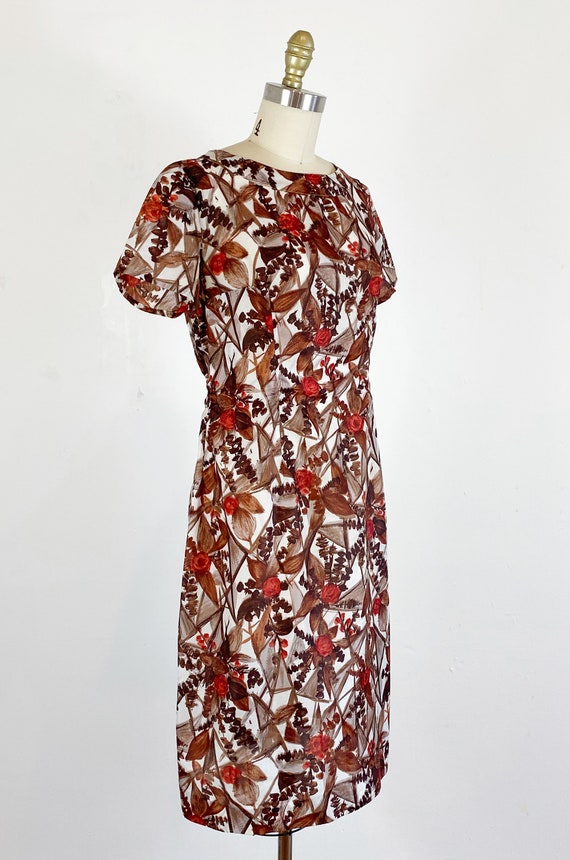 1950s Dress / 50s floral dress / Abstract floral … - image 4