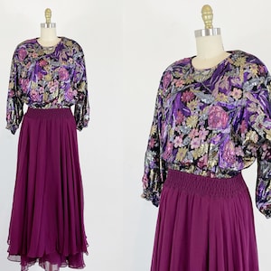 1980s Diane Freis Gown - Vintage Diane Freis Dress - 80s Formal Dress - Size Medium - Extra Large