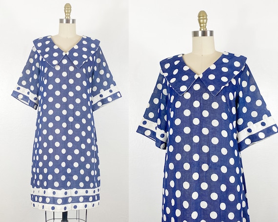 1960s Dress - 1960s Day Dress - 1960s Polkadot Dr… - image 1