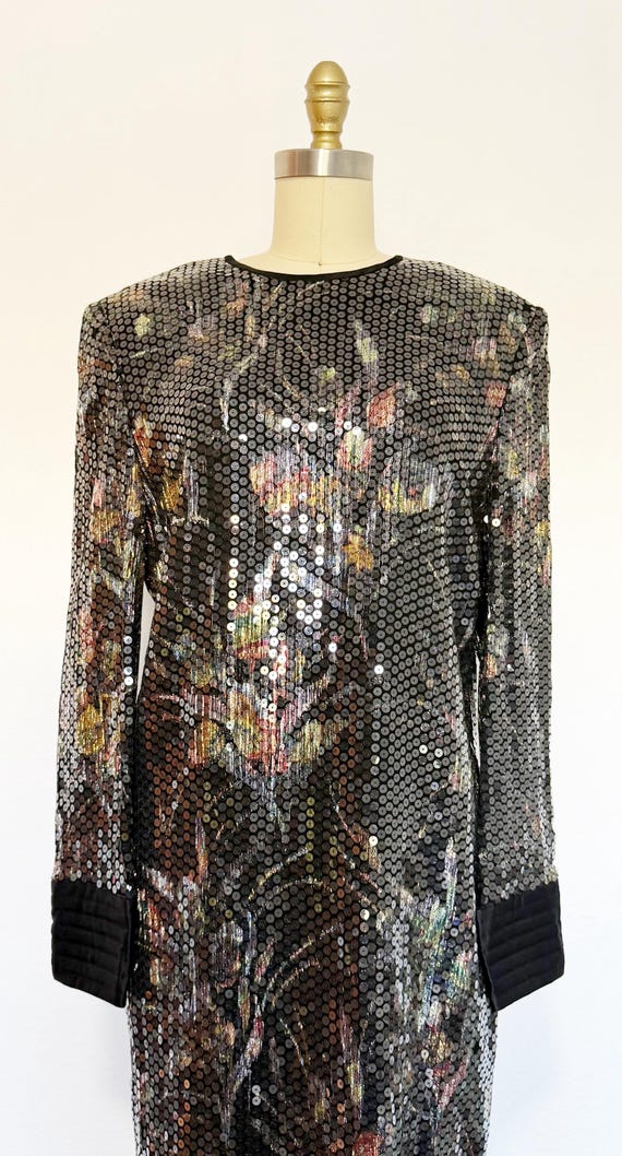 1980s Dress / 1980s Cocktail Dress / 1980s Party Dress / Size XL View 3