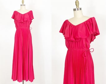 1970s Disco Dress - 1970s Studio 54 Dress - 1970s Maxi Dress - Size Medium - Large