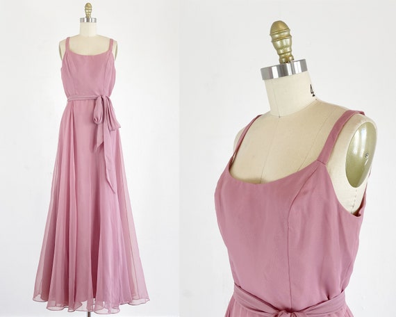 1960s Jack Bryan Gown - Mauve Chiffon Gown - Jack