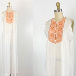 1960s Night Gown - 1960s Peignoir - 1960s Lingerie - Size Large - Extra Large