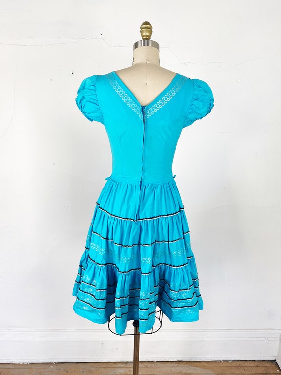 1950s dress // turquoise patio dress // fiesta dr… - image 5