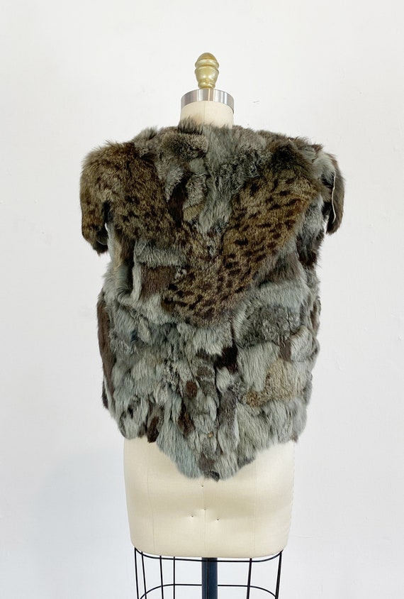 1970s Rabbit Fur Vest - Patchwork Fur Vest - Hipp… - image 6