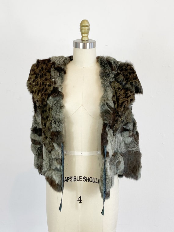 1970s Rabbit Fur Vest - Patchwork Fur Vest - Hipp… - image 8