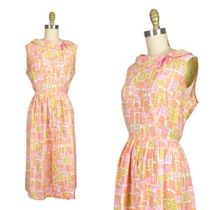 1960s Dress - 1960s Day Dress - Floral Dress - Size Large