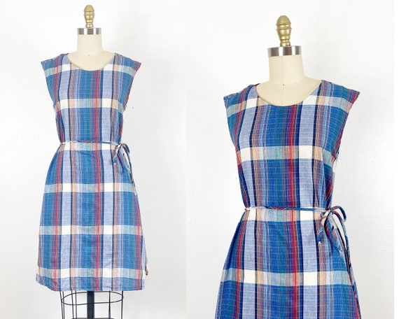 1960s Plaid Dress - 1960s Mod Dress - 1960s Day D… - image 1