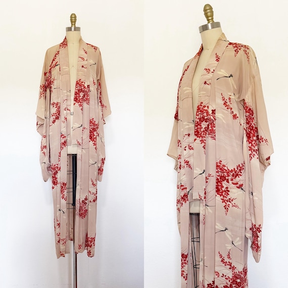 Vintage Japanese Kimono - Vintage Kimono - Floral Kimono - Unisex Kimono
