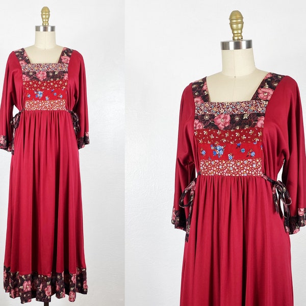 1970s Dress - Bohemian Dress - Young Edwardian Dress - Size Large