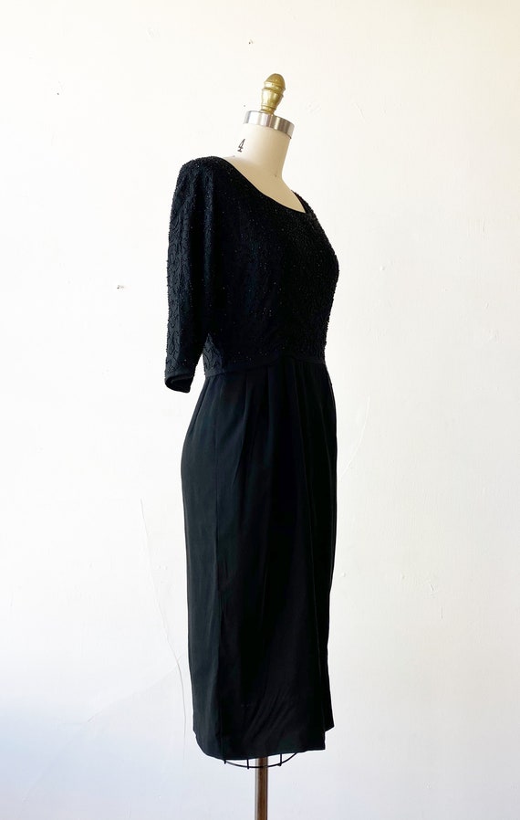 1950s Dress - 1950s Party Dress - 1950s Black Dre… - image 6