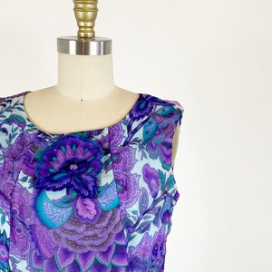 1960s Floral Paisley Dress / Shift Dress / Mod Dress / Size Medium Large image 3