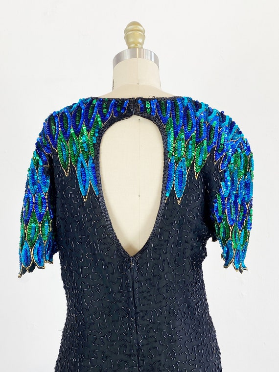 1980s Sequin Dress - 80s Party Dress - 1980s Bead… - image 6