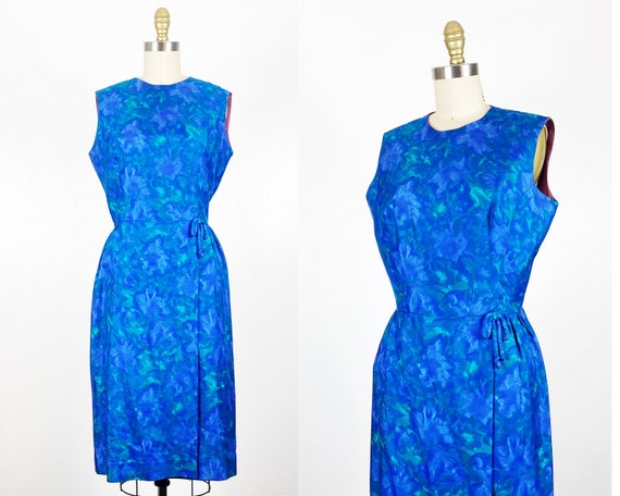 1960s Dress - 1960s Silk Dress - 1960s Floral Dre… - image 1