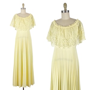1970s Dress - 1970s Maxi Dress - Hostess Gown - Size Medium